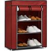 cecaro group - Scarpiera Salvaspazio 4 Ripiani con Rivestimento in Tessuto Antipolvere 60x30x72h cm