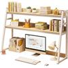 Generic Scaffale da scrivania per computer per la parte superiore della scrivania, a 2 ripiani, struttura in acciaio ispessito, stabile e resistente, facile da installare, libreria per casa, dormitorio,