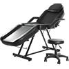 Sossiyule Tavolo Massaggio Regolabile Letto Massaggio Pieghevole in Pelle PU con Sgabello per Soggiorno Professionale e Casa (Nero)