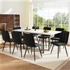 YAIXBNG Set da pranzo (9-TLG), tavolo da pranzo allungabile per 8 persone, 140 × 80 tavolo da pranzo con 8 sedie da pranzo, struttura in metallo, tavolo da pranzo rettangolare, sedie da pranzo in