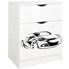 leomark cassettiera in legno 60 x 42 x 78 cm, comò con cassetti Roma, armadietto per camera da letto casa, scuola materna, asilo nido, stile scandinavo, mobiletto con stampa UV Auto Sportiva