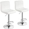 GIANTEX Set di 2 Sgabelli da Bar Regolabili in Altezza 65 - 85 cm, Girevole a 360° con Schienale e Poggiapiedi, Sgabello da Bistrò, Portata Fino a 150 kg