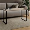 AKKE Tavolino Da Salotto Con Gambe In Metallo Piano Laminato Tavolo Rettangolare Altezza 55 cm Tavolino Da Soggiorno Stile Loft Crespo