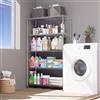KARAT Everest| Scaffale a rete multifunzionale in metallo per cucina, bagno, cantina o ufficio, stoccaggio in acciaio, carico max. 70 kg per livello, cromato (90 x 60 x 160 cm | 4 livelli)