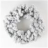 Aurora Store.it Ghirlanda Natalizia Innevata Bianca per Porta con Fiocchi di Neve dietroporta da Ø 60 cm con 120 Punte Decorazioni Natalizie addobbi per la casa Decorazione di Natale Corona Verde tonda fuori porta