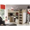 AVANTI TRENDSTORE - Ulla - Letto a soppalco con scrivania e armadio incorporato, in laminato di quercia Sonoma e bianco. Dimensioni: LAP 204x160x112 cm