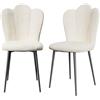Utlenianie Set di 2 Sedie Sala da Pranzo, Sedia Velluto Sedie Imbottite con Alto Schienale, Sedie Cucina con Gambe in Metallo Nero, Sedie da Soggiorno Moderne (Beige)