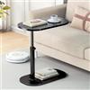 TYVANDE Tavolino Da Salotto A Forma Di C,Tavolino Da Salotto Legno, Tavolino Da Caffè Mobile Con Struttura In Metallo Per Soggiorno, Per Soggiorno, Camera Da Letto , Per Caffè, Computer Portatile E Snack(Lift
