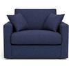 Generico Poltrona Letto Salvaspazio con Materasso 18 cm - Vari Colori e Tessuti (Blu Navy)