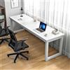 NOBBAT Scrivania Per Computer, Scrivania Doppia, Scrivania Da Studio, 100/120/140/160x60x75 Cm, Angoli Arrotondati, Spessore Del Piano 2,5 Cm, Capacità Di Carico 150 Kg, Per Ufficio Domestico(Bianco,1