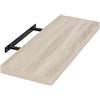 EUGAD Mensola a Muro, Scaffale a Parete in Legno MDF, 60x22,9x3,8 cm, Quercia, Mensola Multiuso a Scomparsa Decorazione per Soggiorno, Camera da Letto, Salotto