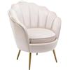 Vente-unique - Poltrona conchiglia in Velluto Beige - LALEA