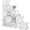 WOLTU Armadio Salvaspazio a 15 Cubi, Organizzatore Fai-da-te, Scaffale Componibile in PP, Portagiochi, Scarpiera, per Soggiorno, Camera da Letto, Corridoio, Ripostiglio, Bianco