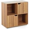 Brigros WeHome - mobiletto libreria per ingresso Cubo Moderno Mobiletto Armadietto Scaffale dal design e colori moderni Scaffale per Casa e Ufficio Porta Libri CD (4 cubi, Rovere scuro)
