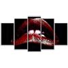 XSHUHANP Stampa su Tela Modulare Immagini Wall Art Canvas Home Decor 5 Pezzi Rocky Horror Picture Show Labbra Dipinti Stampati HD Poster Incorniciato