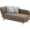 Vente-unique - Chaise longue letto con contenitore in Tessuto Marrone - Angolo a sinistra - PENELOPE