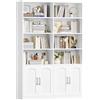 FirFurd 185.5 cm Libreria da Parete a 6 Ripiani, Libreria Verticale a 12 Scomparti, Scaffalatura Portaoggetti, Scaffale per Libri in Legno per Studio,Soggiorno,Ufficio,115x27x185.5 cm (Bianco)