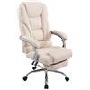 CLP Sedia Ufficio Pacific In Similpelle I Poltrona Studio Carico Max 150 KG I Sedia Pc Imbottita E Regolabile, Colore:crema