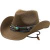 QRZCZXNP Cappello di Paglia Cappelli da Cowboy della Donna Uomo Sole Birted Brime Summer Cowboy-Colore del caffè
