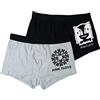 United Labels Pink Floyd, boxer da uomo, biancheria intima da uomo, colore nero/grigio (confezione da 2), nero/grigio, L