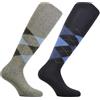 CALZE PRESTIGE (2 PAIA) Calze lunghe per uomo, a rombi, calde e morbide in pregiatissimo filato lana-cashmere - 100% Made in (Brescia) Italy (A1)