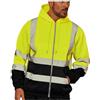 Generico Felpa da uomo ad alta visibilità a maniche lunghe con zip a quarto e nastro riflettente di sicurezza Hi Viz maglione in pile abbigliamento