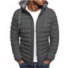 Generico Piumino da Uomo Felpa con Cappuccio da Uomo Autunno E Inverno Caldo Sci Campeggio Sport Aria Aperta Tempo Libero Giacca da Uomo Tasca con Cerniera Moda Manica Lunga retrò