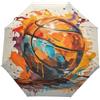 KAAVIYO Basket Ad Acquerello Arte Ombrello Pieghevole Automatico Auto Apri Chiudi Portatile Ombrelli per Ragazze Spiaggia Donne Bambini Ragazzi