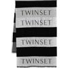 TWINSET sciarpa con lurex e logo da donna nero - U