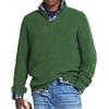 NAKEAH Maglione da uomo in cashmere business casual con cerniera, maglione da uomo con cerniera larga e colletto alla coreana, maglione con zip a un quarto (Medium, Verde)