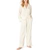Amazon Essentials Set Pigiama in Raso con Maglia e Pantaloni Donna, Avorio, XXL