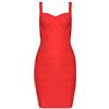 whoinshop - Vestito aderente da donna, senza maniche, in rayon, taglia XL, colore: Rosso