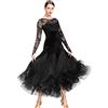 zhngqnger Abiti da ballo for sala da ballo Valzer Foxtrot da donna Abiti da competizione Standard nazionale for l'abbigliamento da ballo Waltz Tango Dance Performance Grande altalena ( Color : Black , Size : L