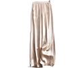 Hgvcfcv Pantaloni larghi estivi da donna in raso a gamba larga, taglie forti, elasticizzati, lunghezza alla caviglia, pantaloni larghi, Champagne, XL