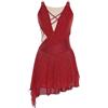 Nyeemya Leotards Body da Donna Senza Maniche Strass Body da Ginnastica Artistica Abito da Ballo Lirico Contemporaneo Costumi di Danza Moderna Jazz Samba Rumba Borgogna M
