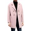 Rrongwn Cappotto di lana da uomo lungo elegante cappotto invernale da lavoro, giacca invernale lunga da uomo, cappotto da mezza stagione, trench tinta unita, Colore: rosa., XL