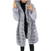 Vhersily Cappotto in Pelliccia Sintetica Donna Giacca con Cappuccio Parka Giubbotto in Peluche Eleganti Tinta Unita Caldo Invernale Coat Outerwear Taglie Forti da Lavoro Autunno Inverno Antivento