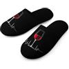 Generic Pantofole da interno da uomo, calici da vino, con battito cardiaco, morbide, piatte, leggere, antiscivolo, Stile:, 43-44_（9.5-10）
