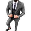 Botong Uomo 3 PC Slim Fit Tacca Risvolto Abiti Singolo Petto Matrimonio Smoking Prom Abiti Giacca Gilet Pantaloni, Grigio, 52