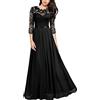 tinbarry Abito Maxi in Pizzo Donna Abito da Sera Abito da Cocktail Abito Lungo da Ballo Abito da Festa con Scollo a V Abito Estivo Elegante Abito Maxi Abito Casual Abiti da Damigella d'Onore
