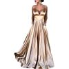 ORANDESIGNE Vestito Donna Elegante Lungo Cerimonia Curvy Matrimonio Cocktail Abito Sera Cocktail Damigella d'Onore Vestitino Banchetto Prendisole Vestiti 01 Oro M