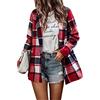 EACH WOMEN Giacche Cardigan a Quadri da Donna Cappotto da Giacca Scozzese Scozzese da Donna Cappotto alla Moda con Bottoni