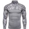 Générique Felpa slim da uomo - Giacca a collo Mao da uomo Comfort Giacca da tuta Baggy Felpa Manica Lunga Chic Felpa Mezza Zip Camouflage Felpa Aderente Casual, grigio, S