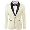 Coofandy Giacca da Smoking da Uomo, con Un Bottone, Giacca Blazer per Matrimoni, cene, Balli Studenteschi, Beige, M
