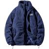 Generic Giacca Jeans Imbottita Uomo Cappotto Lungo Blu Navy Cappotti Invernali Uomo Catarifrangente
