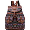 ESTCNK Zaino etnico in tela con stampa vintage per donne e ragazze, zaino da viaggio con coulisse in stile bohémien, Paesaggio indiano
