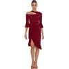 renvena Donna Vestito Ballo Latino Americano Manica Corta con Pantaloncini Vestito con Spalle Scoperte con Volant Costume Jazz Tango Valzer Samba Rumba Nero L