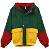 Xmiral Giacca Oversize con Cappotto Soprabito da Donna Manica Lunga in Velluto a Coste Patchwork (M,1- Vino Rosso)