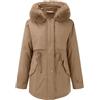 Generic Giacca invernale da donna in peluche oversize di media lunghezza con cappuccio e colletto largo con bordi staccabili Piumino Cento Grammi Donna Censured Donna Piumino (Black, M)
