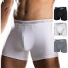 Cotonella (3pz) Slip e Boxer in Cotone Elasticizzato Uomo (5, Nero)